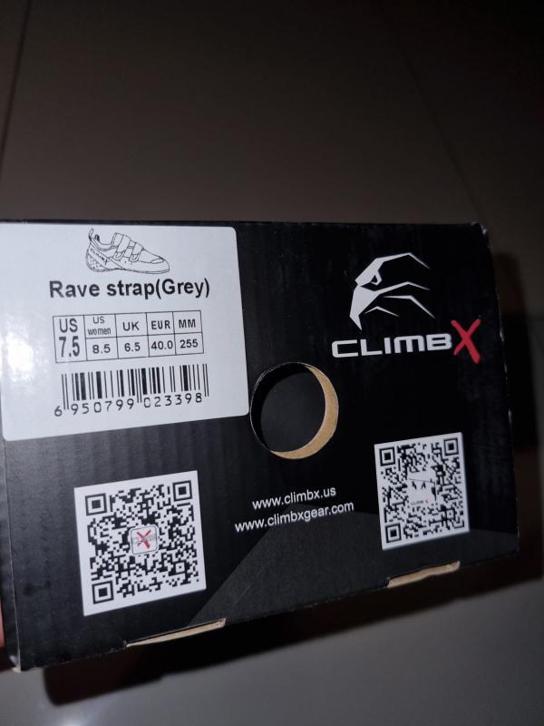 ClimbX Rave Strap Climbing Shoes (Gray) (New)